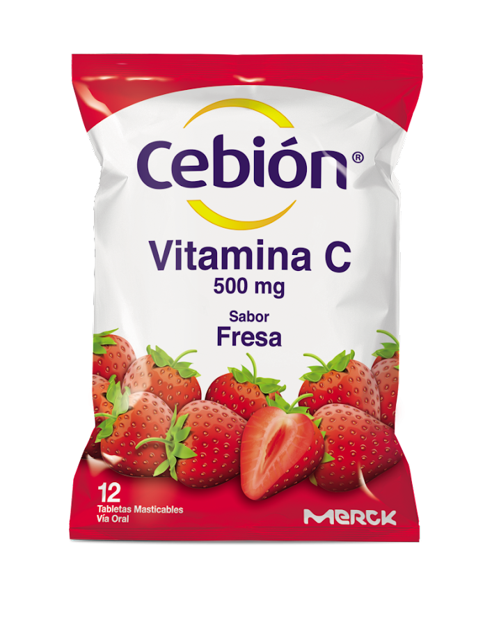 Cebión 500Mg Fresa Tab. Sobre x12Tab Merck Ácido Ascórbico