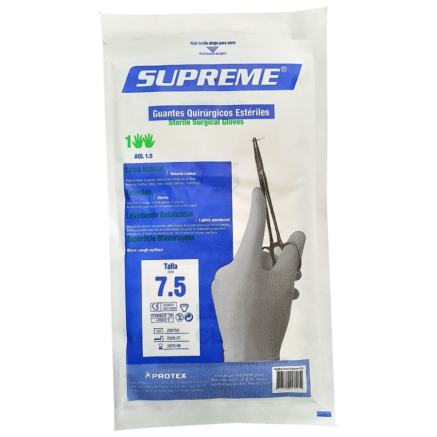 Guante quirurgico esteril Supreme #7.5 x 1par