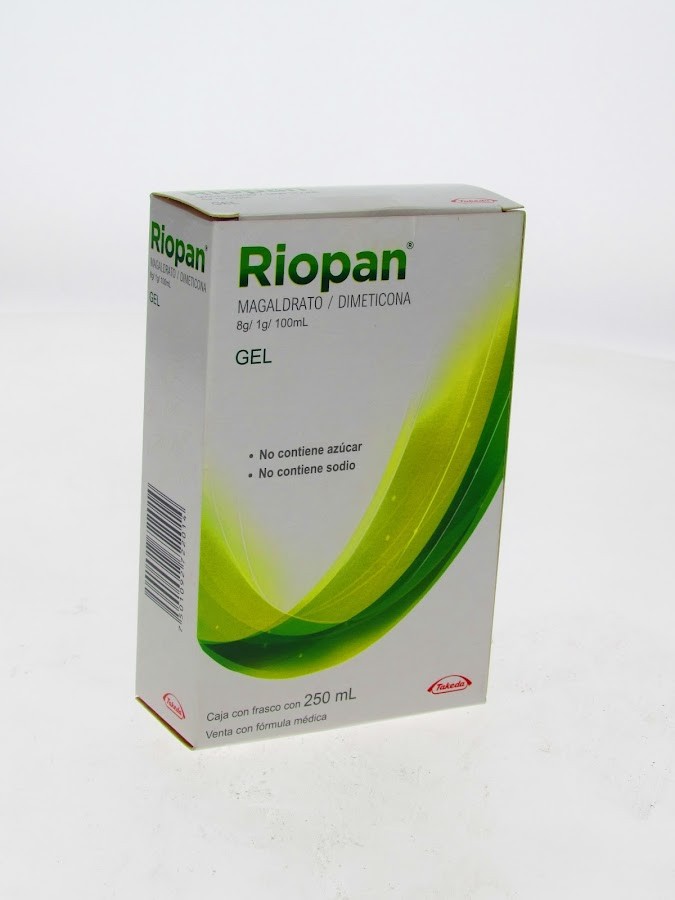 RIOPAN 8/1G.100ML. GEL FRASCO X250ML.TAKEDA MAGALDRATO DIMETICONA