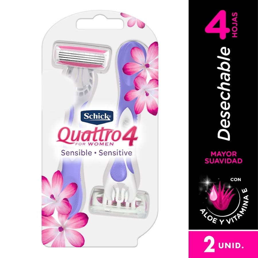 Maquina De Afeitar Schick Quattro For Women X2Und.