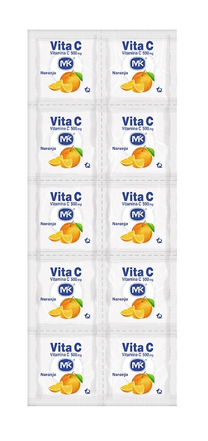 FRAC VITAMINA C 500MG NARANJA X 10 TABLETAS MK ACIDO ASCORBICO