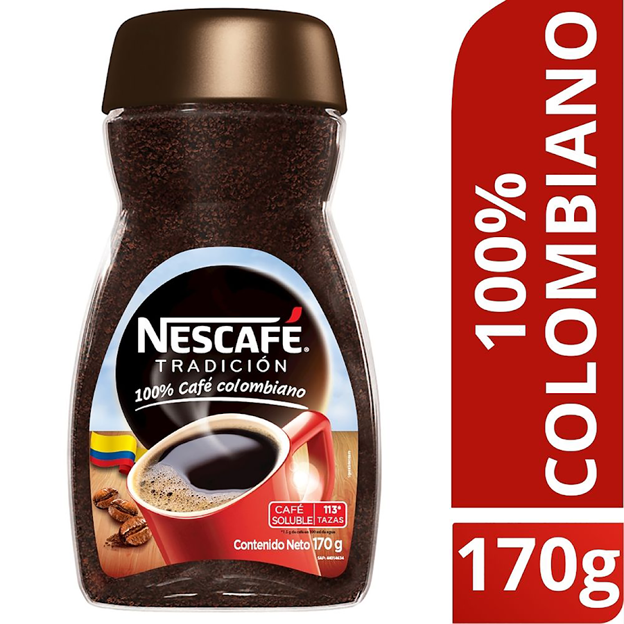 Café Instantaneo NESCAFÉ Tradición 100% Puro Café x170g