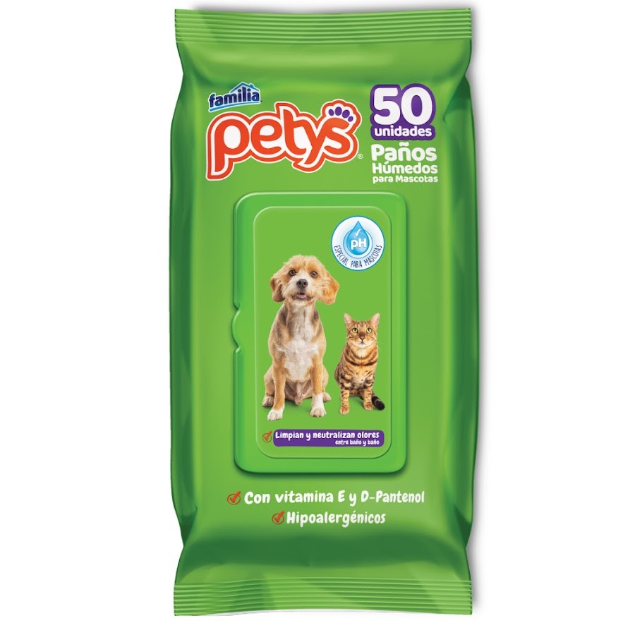 Toallas Húmedas Familia Petys Para Mascotas x 50Und