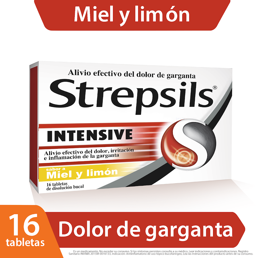 STREPSILS INTENSIVE MIEL Y LIMON CAJA X16TAB. RECKITT FLURBIPROFENO