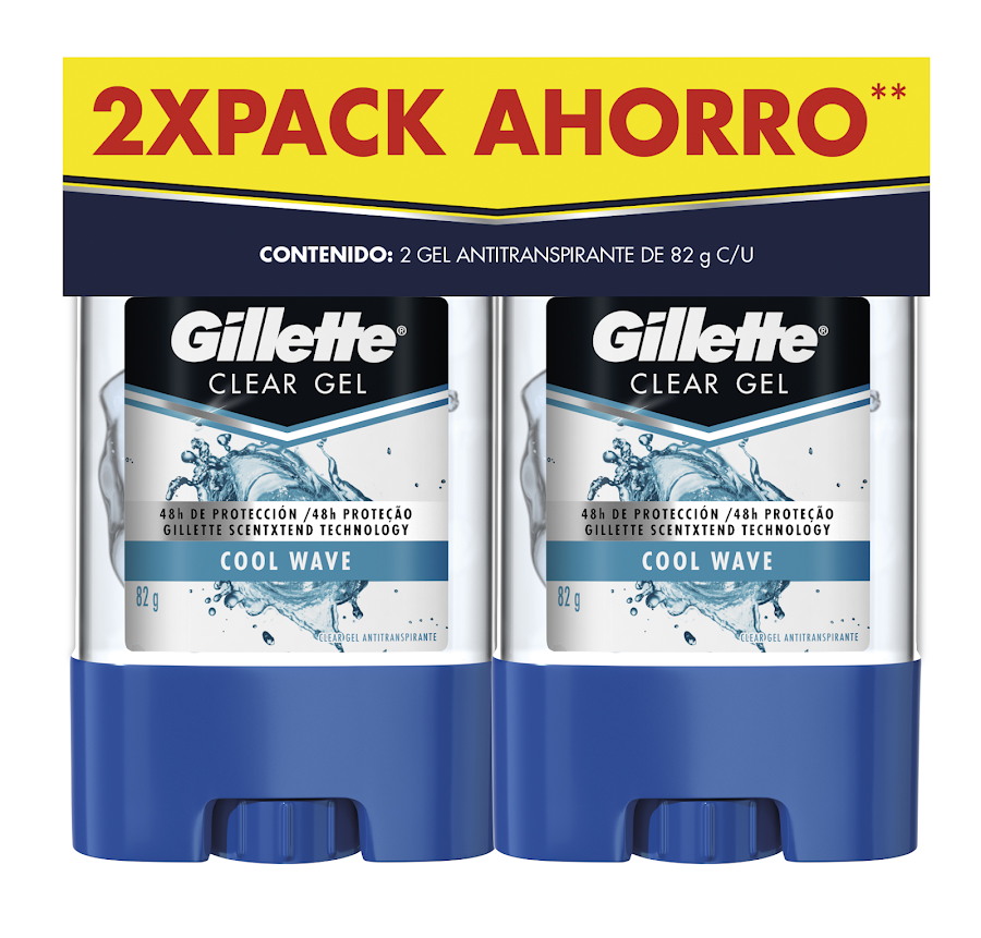 Oferta Desodorante Gillette Clear Gel Cool Wave x 2Und de 82Gr c/u