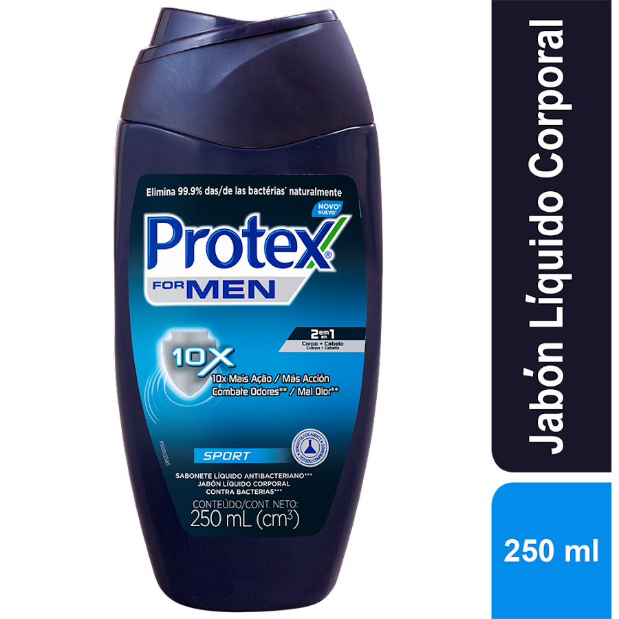 Jabón PROTEX Men Gel 10X Sport 2 en 1 x250Ml