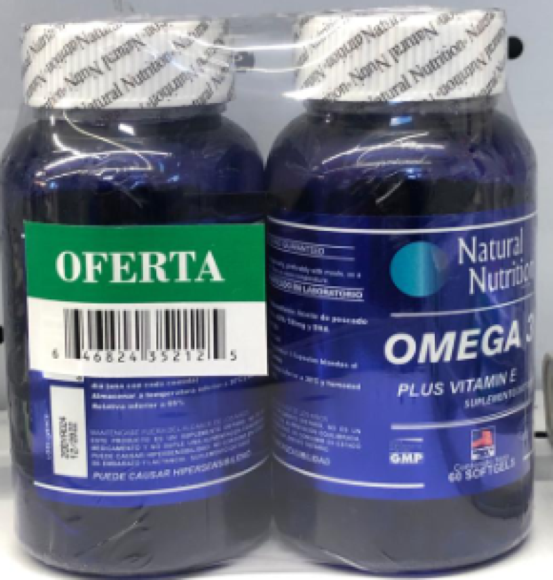 Oferta Omega 3 Fish Oil Natural Nutrition 1000Mg Frasco X60Cap. Pr.Esp