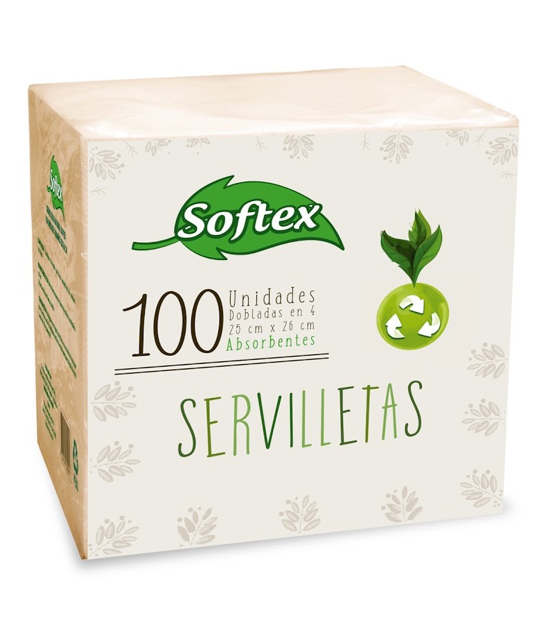 Servilletas Softex Natural x 100Und Dobladas en 4