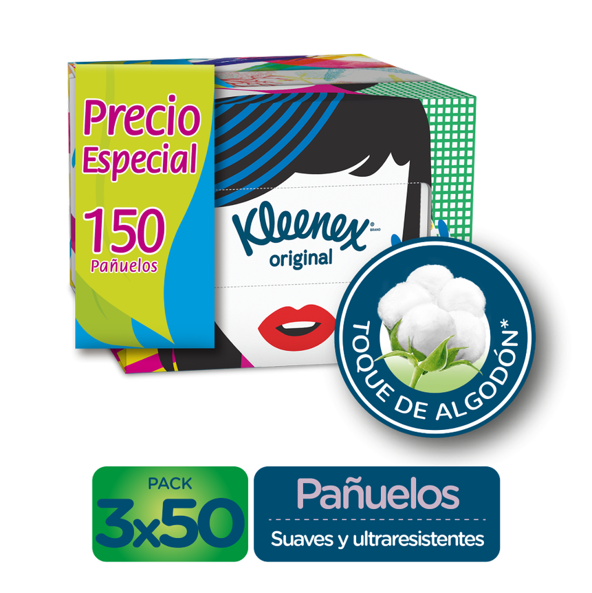 Oferta Pañuelos Faciales Kleenex x 150Und