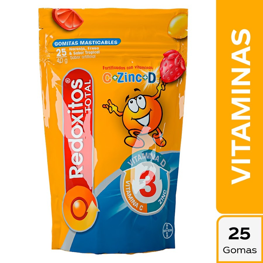 REDOXITOS TOTAL VITAMINA C D Y ZINC GOMAS SOBRE X25UND. BAYER