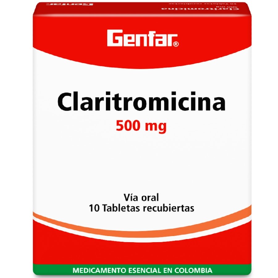 Claritromicina 500Mg Genfar Caja x 10Tab