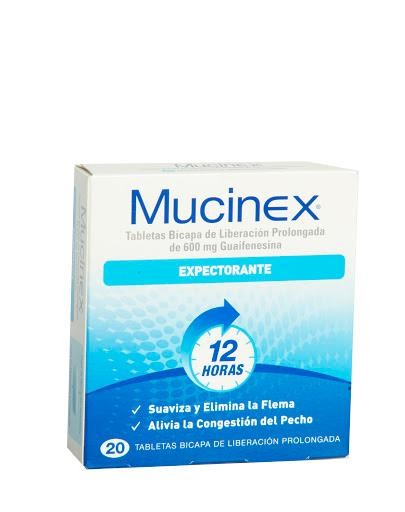 Mucinex 600mg Tableta Caja x20tab. REC Guaifenesina