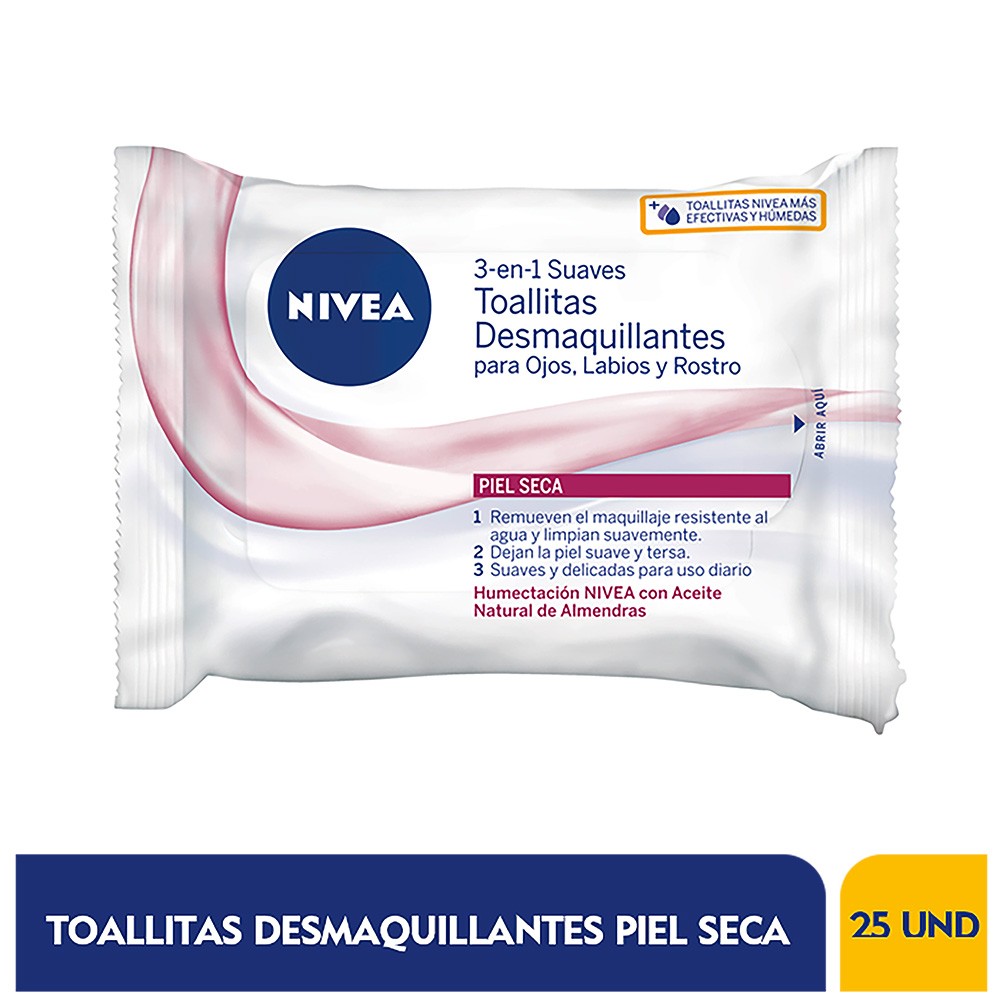 TOALLA DESMAQUILLAD SUA NIVEA SEC  x 200