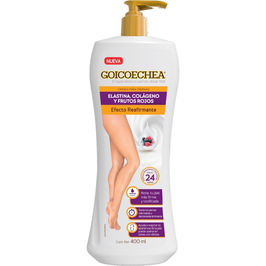 Crema Corporal Goicoechea Reafirmante Tonificante Elastina Colágeno y Frutos Rojos 400 ML