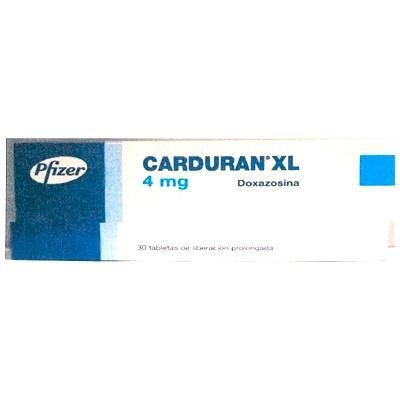 CARDURAN XL 4MG TABLETA CAJA X30TAB. PFIZER DOXAZOSINA