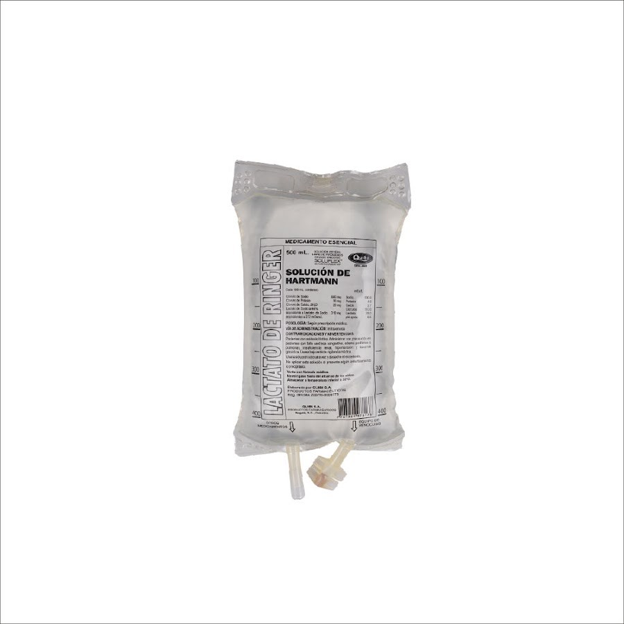 Solucion de Hartmann Quibi Lactato de Ringer Bolsa x 500Ml