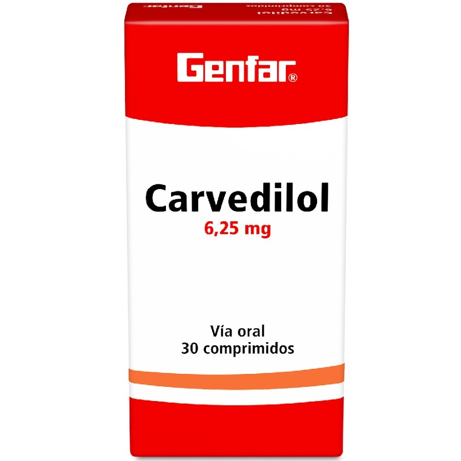 Carvedilol Genfar 6.25Mg Comprimidos Caja X30Com.