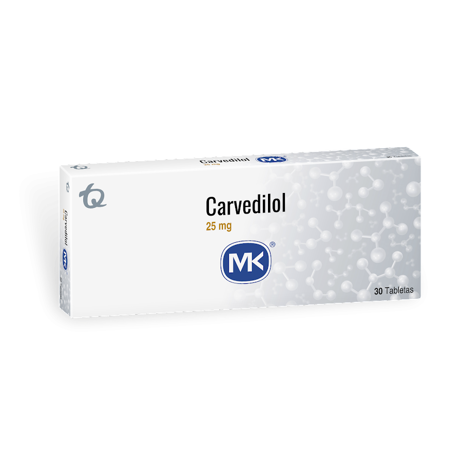 Carvedilol MK 25mg Caja X 30Tab