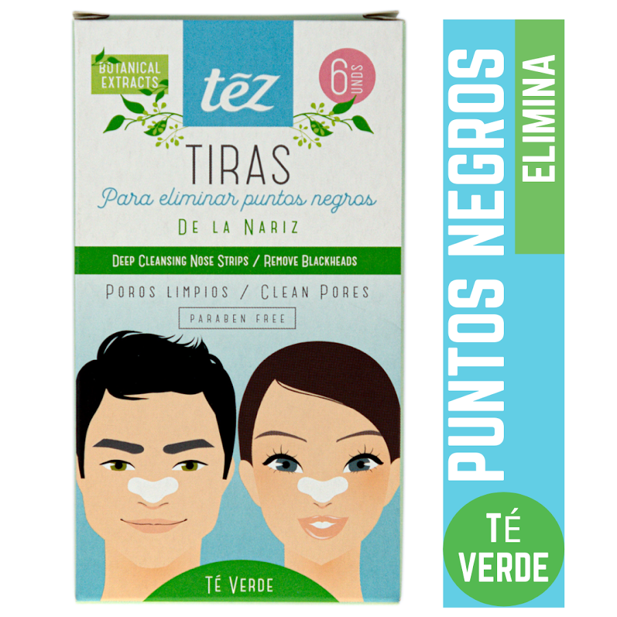 TIRAS TEZ PARA ELIMINAR PUNTOS NEGROS CAJA X6 UND.