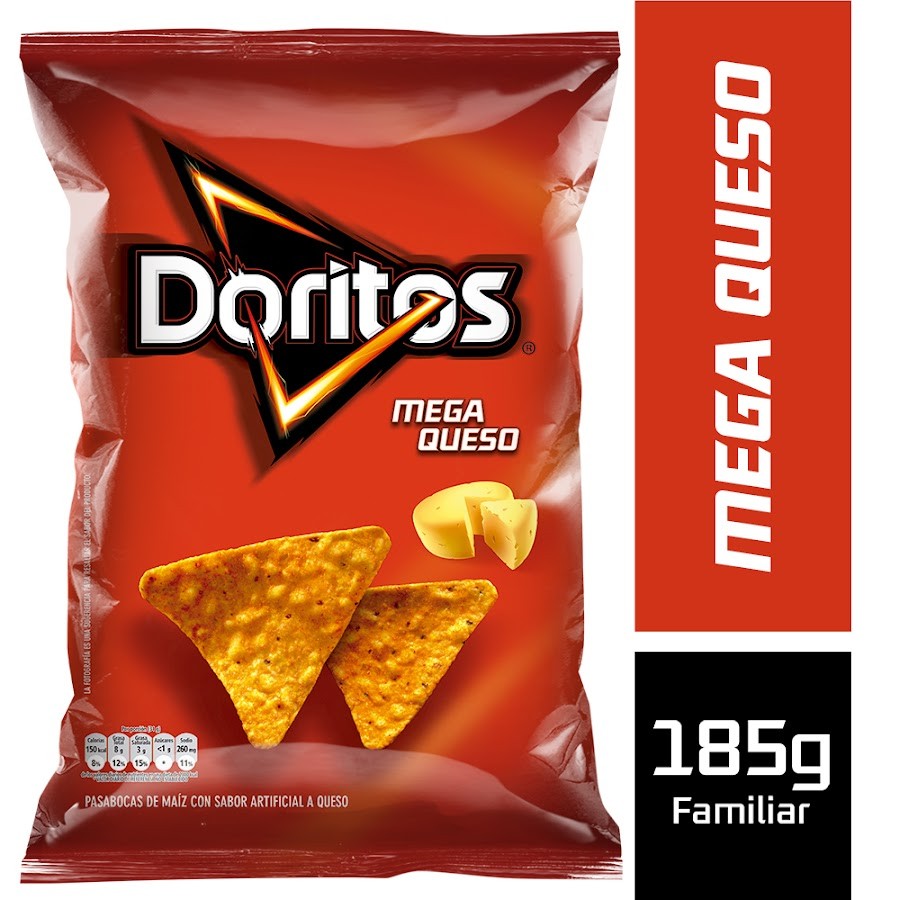 PASABOCAS DORITOS MEGA QUESO XL X185G.