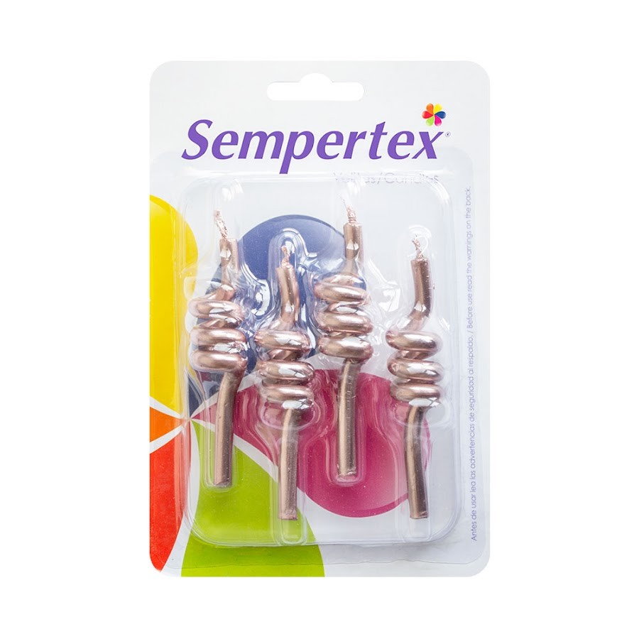 Velitas Sempertex Espiral Dorado Rosa x 4Und