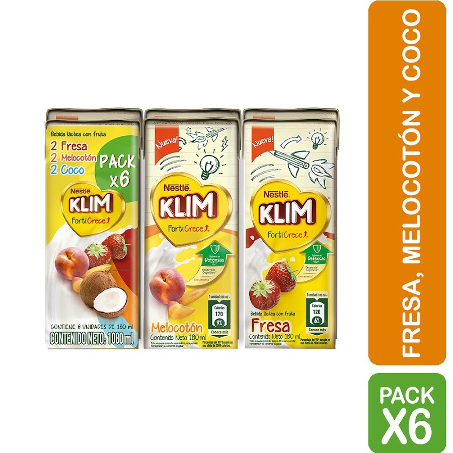 Bebida Láctea Klim Forticrece x6 unds x180ml
