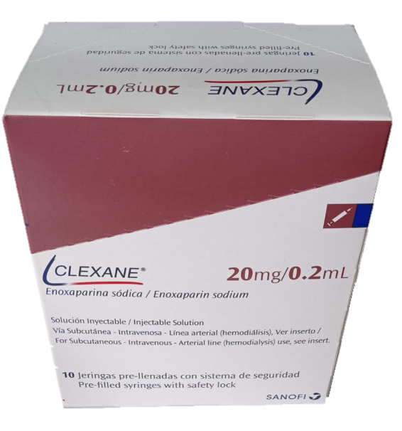 Clexane 20mg/0.2ml Enoxaparina Sódica Sanofi x 10 Jeringas
