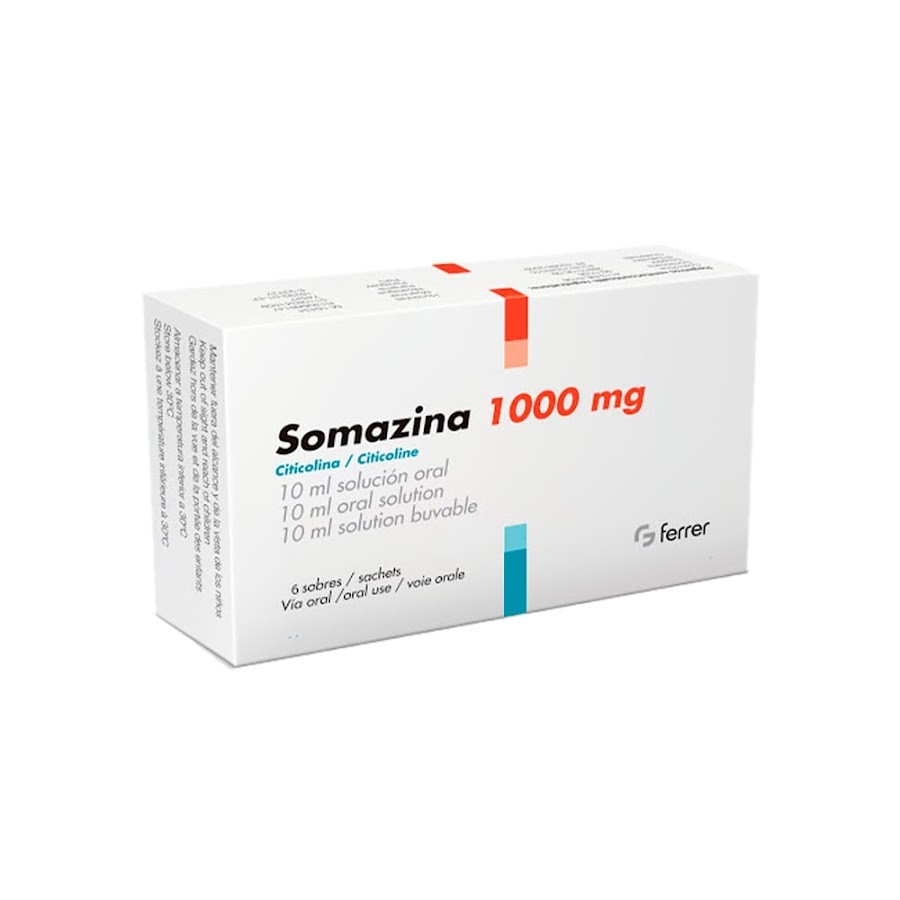 SOMAZINA 1000MG SOLUCIÓN ORALCAJA X6SOB.X10ML BIOTOSCANA CITICOLINA