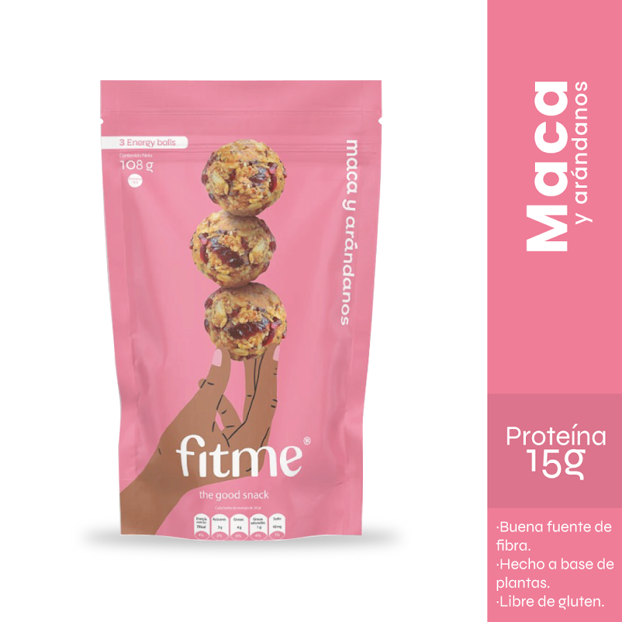 Snack Energy Balls Fit Me Maca y Arandanos  x 108Gr