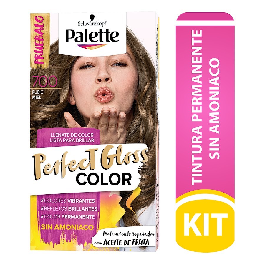 Tinte Palette Perfect Gloss Color Rubio Miel N°700 X 1und Sin Amonia