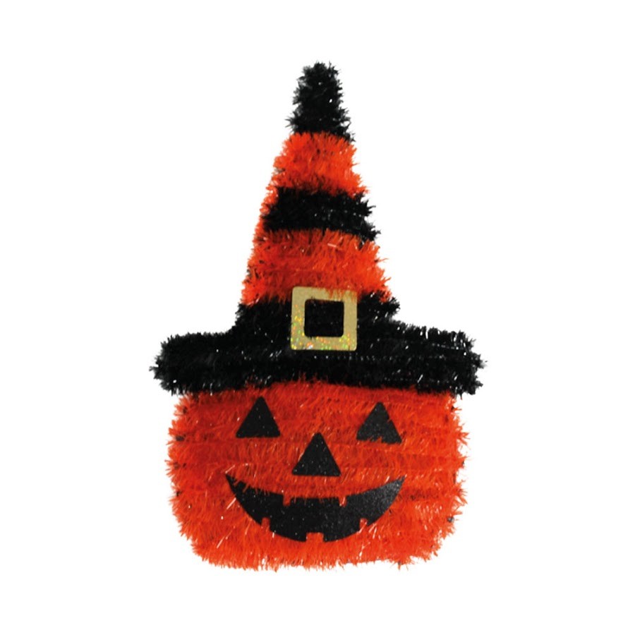$Decoración Metálica  Calabaza, Sombrero de Bruja 25x40Cm x1 Und