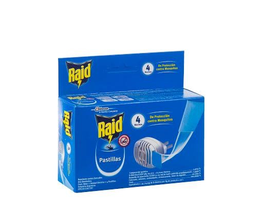 Insecticida RAID Pastillas Repuesto Contra Mosquitos 4 Noches x4Und