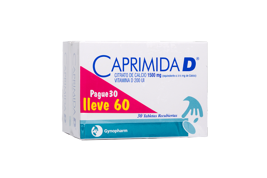 Oferta Caprimida D 1500mg Tab.Caj.xPg 30 Lleve 60 GYN Citrato Calcio