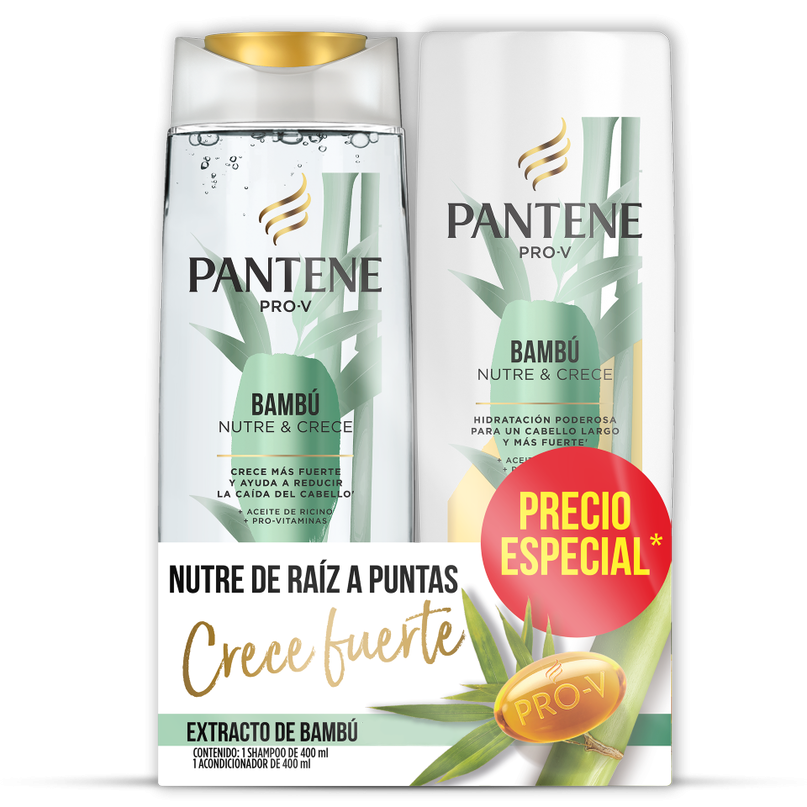 Oferta Shampoo Pantene Bambú x400ml + Acondicionador x400 ml