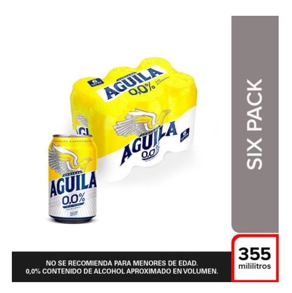 Cerveza Aguila Cero Lata 330ml x 6und