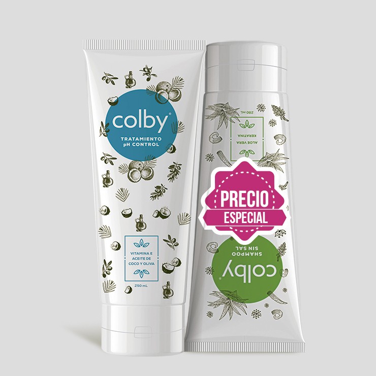 Oferta Shampoo Colby x 250ml + Tratamiento Colby x 250ml