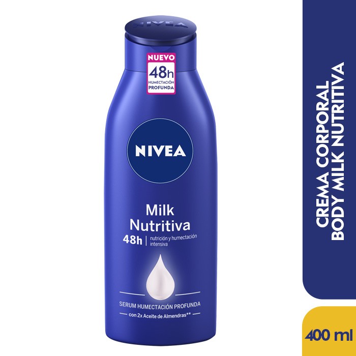 Crema NIVEA Milk Nutritiva Corporal Hydra IQ x400Ml