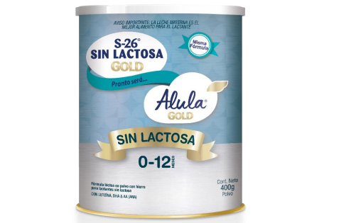 Formula Infantil Alula Gold Sin Lactosa S-26 0-12 Meses X400G.