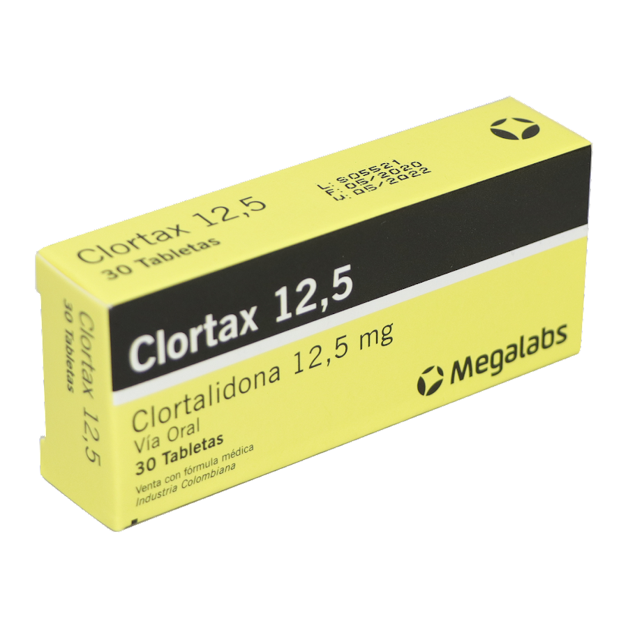 Clortax 12.5 Megalabs Clortalidona 12.5mg Caja x 30Tab