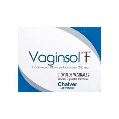 Vaginsol F 100/200Mg Óvulo Caja X7Ovu Chalver Clindamicina Clotrimazol