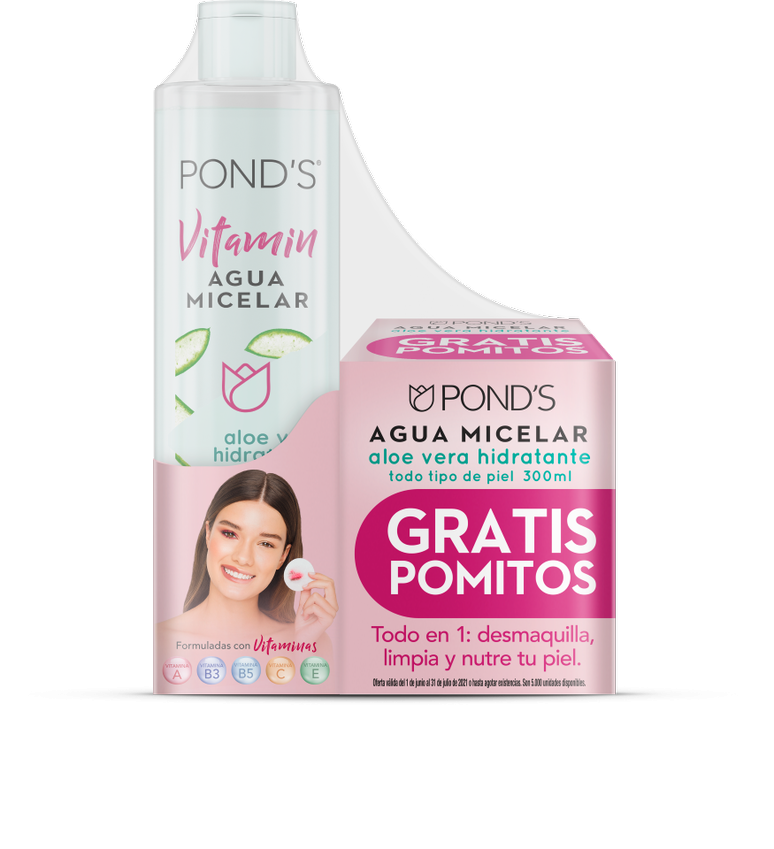 Oferta Agua Micelar Ponds Aloe Vera x300ml + Pomitos Gratis