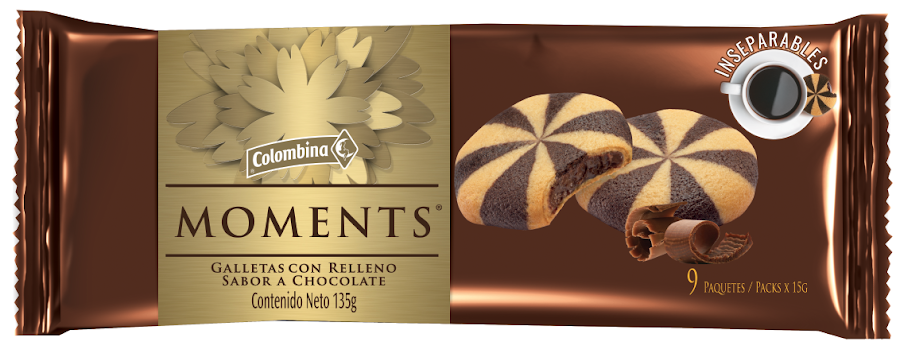 $Galletas Moments Rellenas Chocolate X15Gr Madres 2019