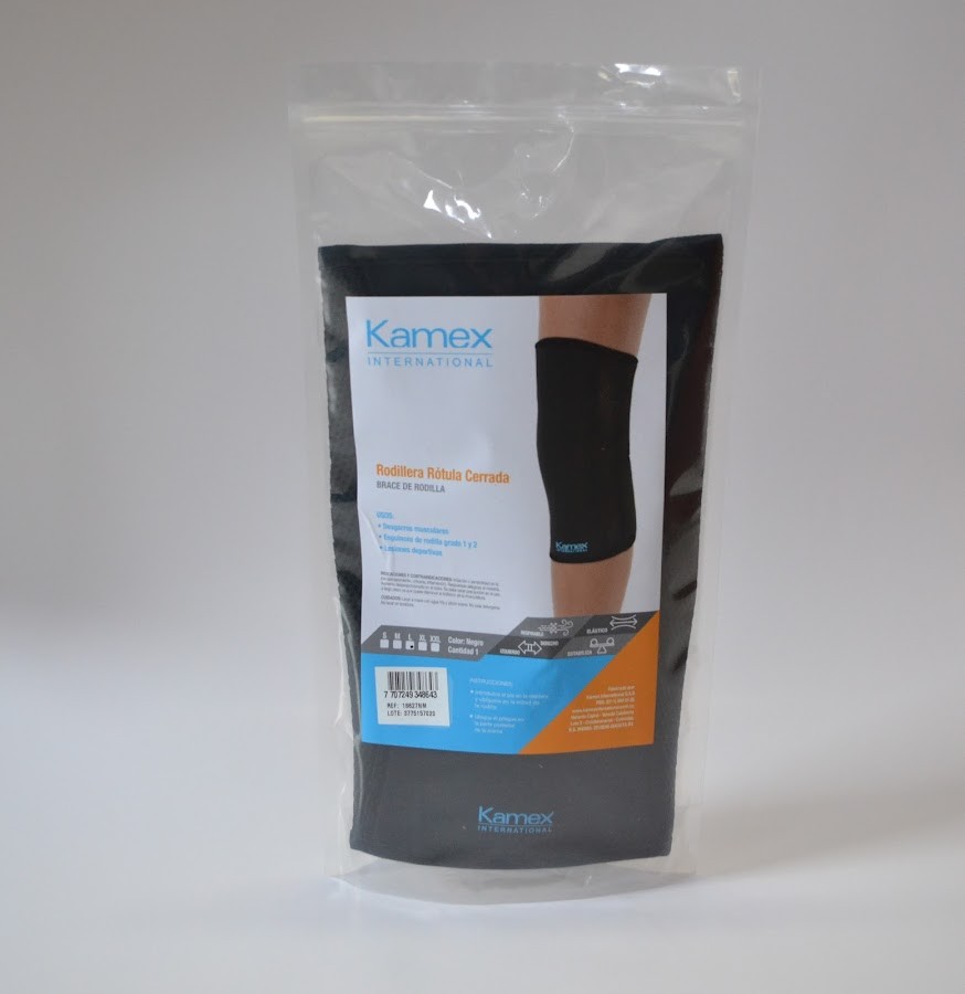 Rodillera Kamex Rotula Cerrada L Negro X1Und.