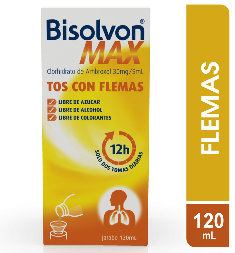 Bisolvon Max Jarabe Frasco X120Ml. Boehringer Ambroxol