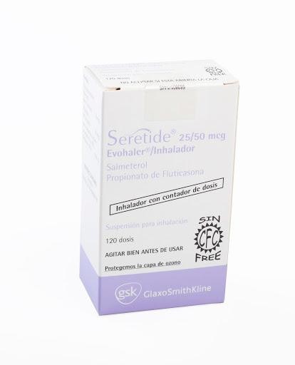 Seretide 25/50Mcg Inhalador Frasco x120Dos. GSK Salmeterol Fluticasona