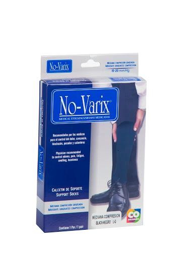 Medias No Varix Mediana Compresión Caballero Negro L Par X1Und
