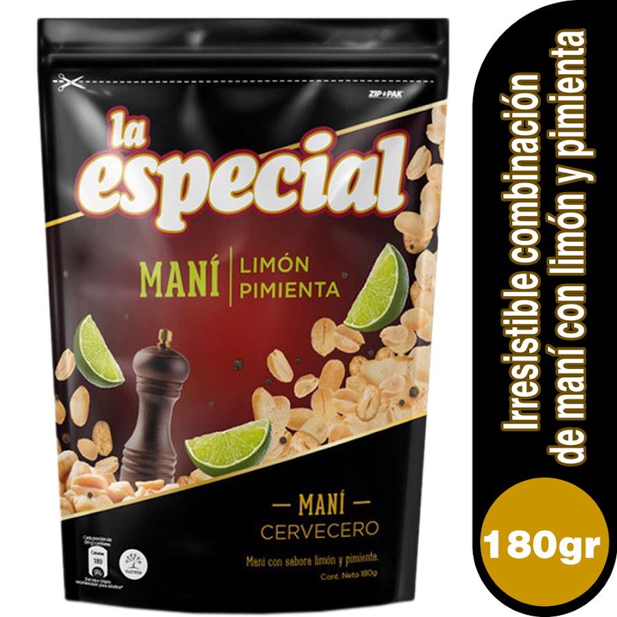 Maní La Especial Limón Pimienta x 180 Gr