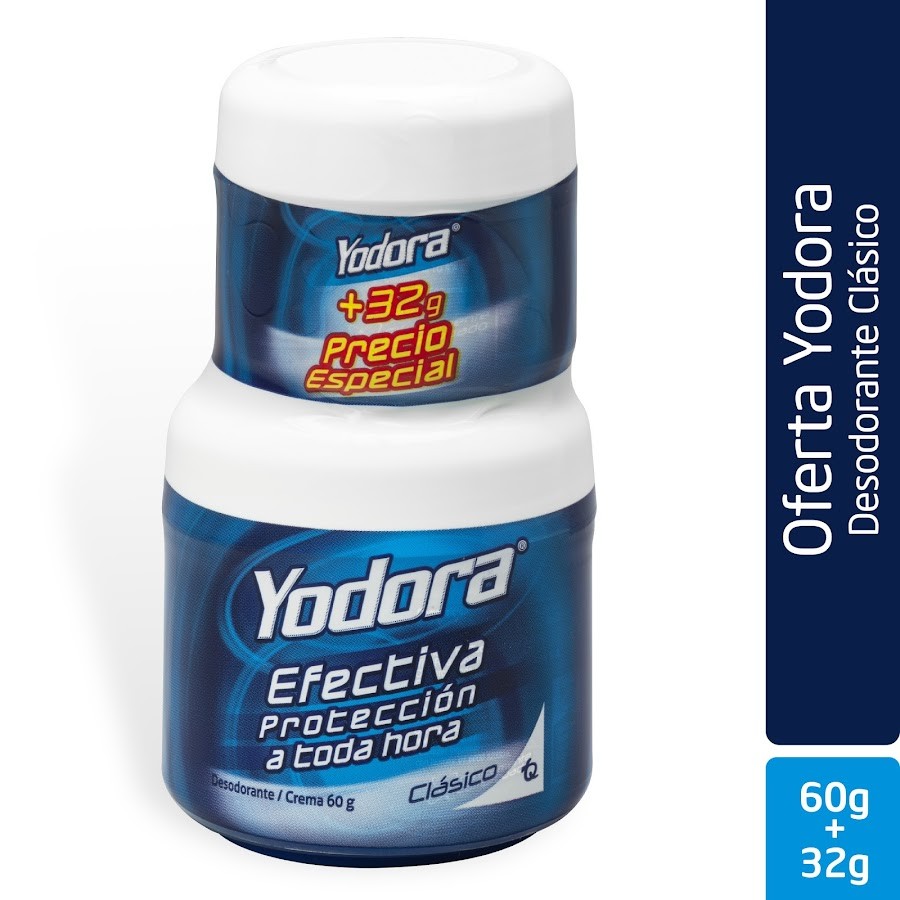 Oferta crema YODORA Clásico Máx. Protec. x60g. Gratis 32g x2Und