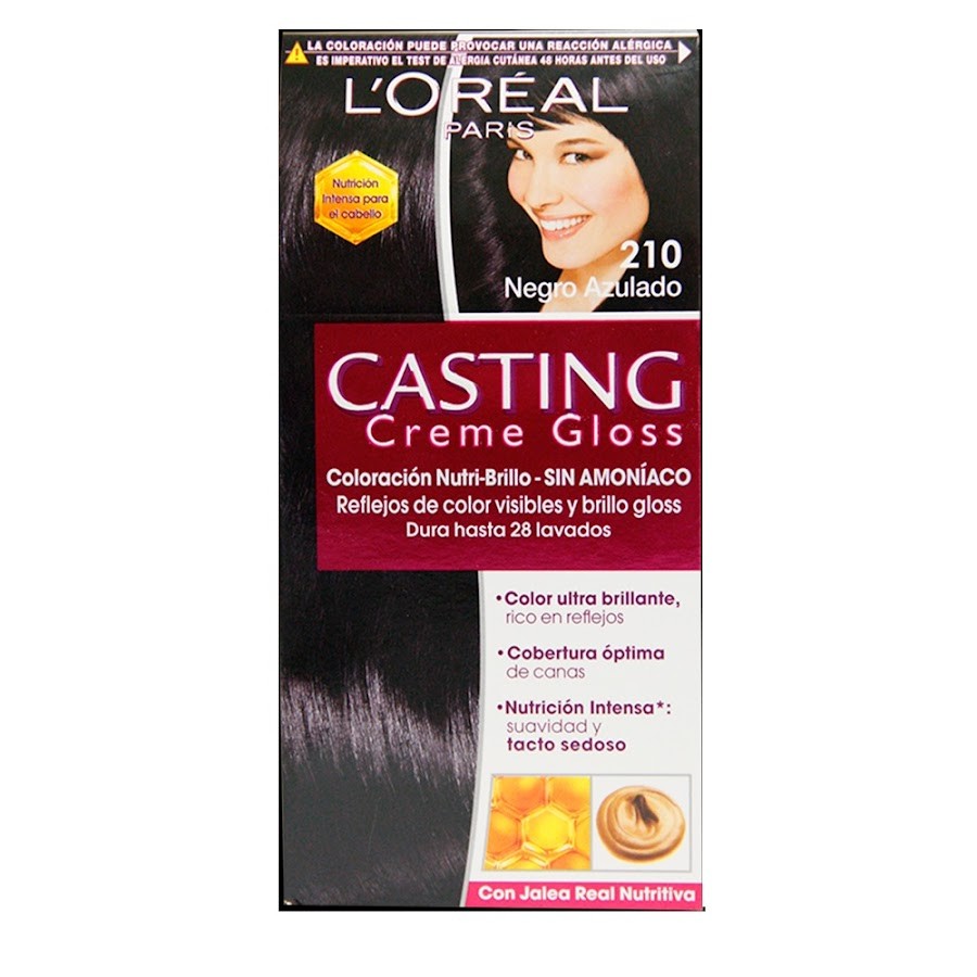 KIT TINTE L´OREAL CASTING CREME GLOSS NEGRO AZULADO 210 X1U RE 2T