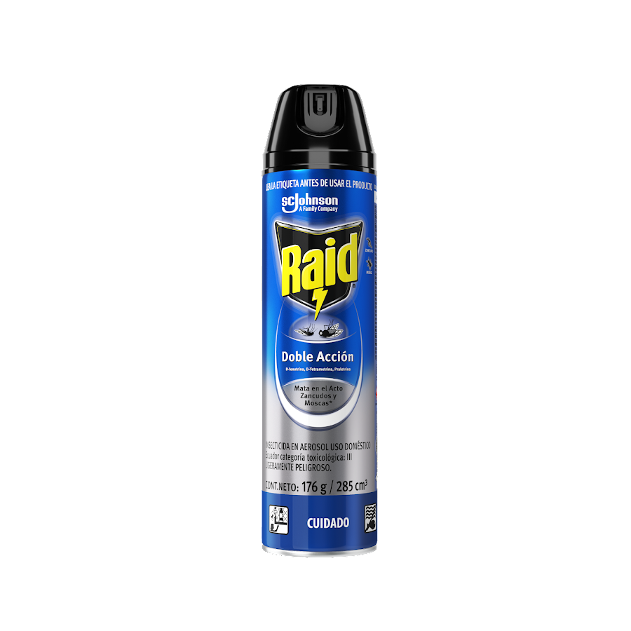 Insecticida Raid en Aerosol Doble Accion Zancudos y Moscas x 285Ml